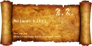 Neiman Kitti névjegykártya